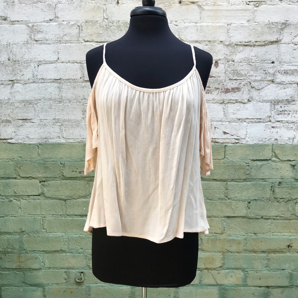 NWOT Boho Festival Cold Shoulder Blush Pink Top